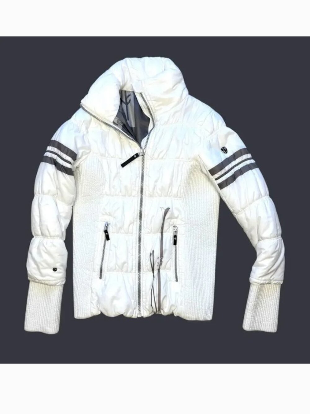 Neve Designs Puffer Ski Mountain Jacket Full Zip White Primaloft Nylon Size XS